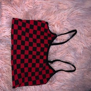 Forever 21 black and red square crop top size s